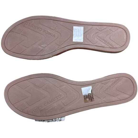 Vince Camuto Silver Leather With Mini Rhinestones Slide Sandals Women's  8 NWOT - Picture 5 of 8